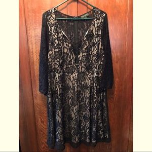 Forever 21 Plus Black Lace sexy midi dress